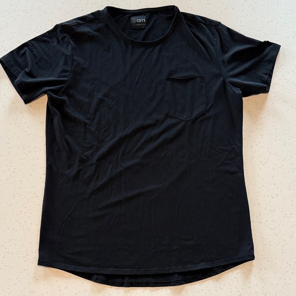 Cuts Clothing Elongated Black Short Tee